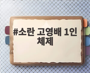 소란 고영배 1인 체제