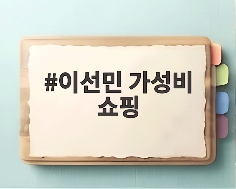 이선민 가성비 쇼핑