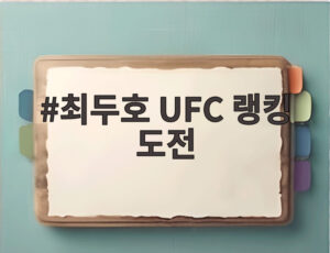 최두호 UFC 랭킹 도전