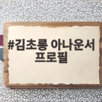 김초롱 아나운서 프로필