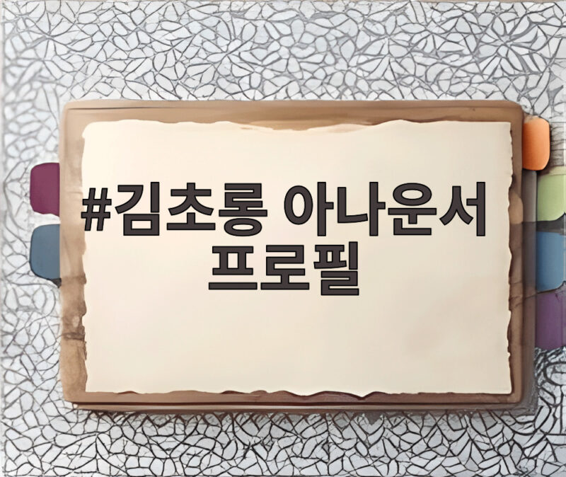 김초롱 아나운서 프로필 어떤 사람일까 방송 활동 살펴보기 1 김초롱 아나운서 프로필