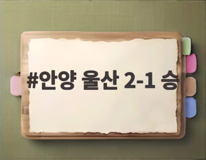 안양 울산 2-1 승