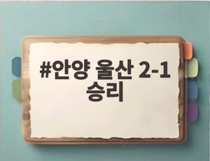 안양 울산 2-1 승리
