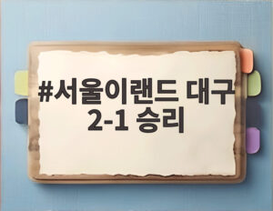 서울이랜드 대구 2-1 승리