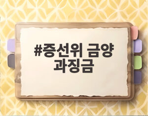증선위 금양 과징금
