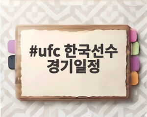 ufc 한국선수 경기일정