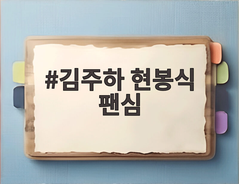 김주하 현봉식 팬심