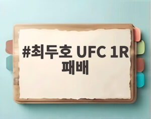 최두호 UFC 1R 패배