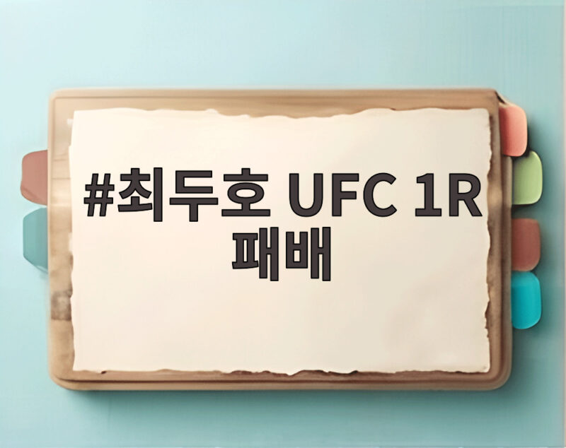 최두호 UFC 1R 패배