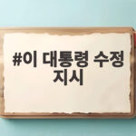 이 대통령 수정 지시