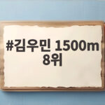 김우민 1500m 8위