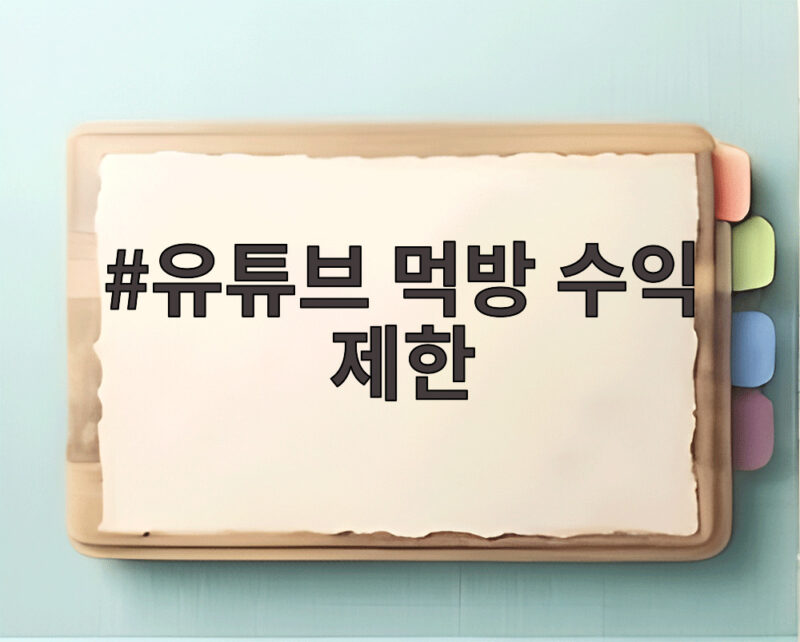 유튜브 먹방 수익 제한