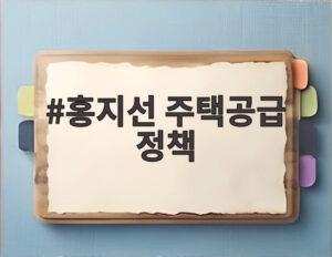 홍지선 주택공급 정책