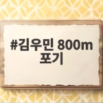 김우민 800m 포기