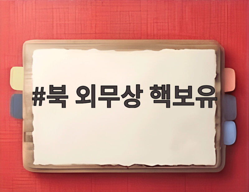 북 외무상 핵보유 의지 백년 천년 지나도 절대불변 한미일 대응 1 북 외무상 핵보유