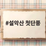설악산 첫단풍, 작년보다 4일 빨라진 이유와 절정 전망 설악산 첫단풍