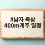 남자 육상 400m계주 일정