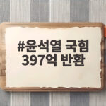 윤석열 국힘 397억 반환 2심 결심 공판 결과에 달렸다 윤석열 국힘 397억 반환