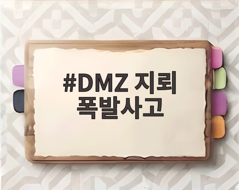 DMZ 지뢰 폭발사고와 장병들의 용기 그리고 군의 신속 대응 1 DMZ 지뢰 폭발사고