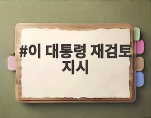 이 대통령 재검토 지시