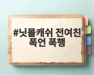 닛몰캐쉬 전여친 폭언 폭행