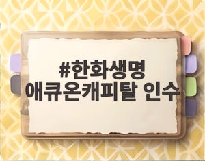 한화생명 애큐온캐피탈 인수
