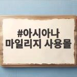 아시아나 마일리지 사용몰, 이렇게 쓰면 손해 없이 알차게 써요 아시아나 마일리지 사용몰