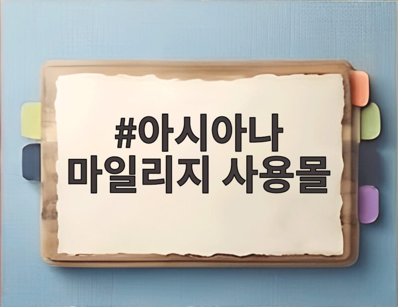 아시아나 마일리지 사용몰, 이렇게 쓰면 손해 없이 알차게 써요 1 아시아나 마일리지 사용몰