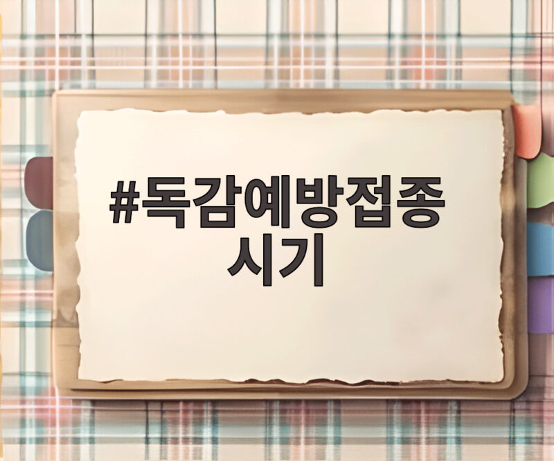 독감예방접종 시기