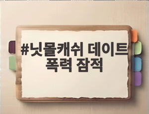 닛몰캐쉬 데이트 폭력 잠적