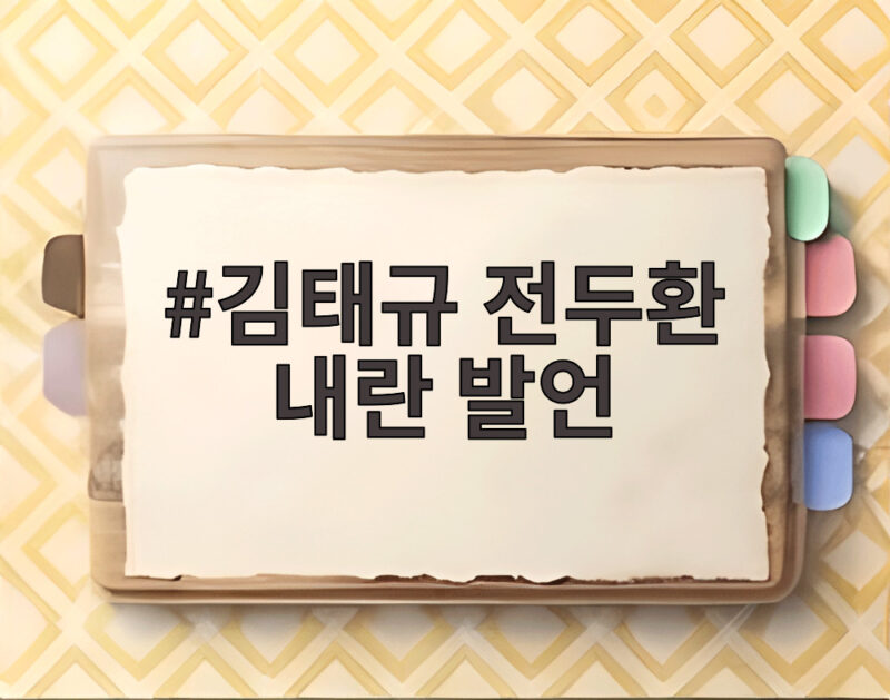 김태규 전두환 내란 발언 여야 갈등과 징계안 제출까지 1 김태규 전두환 내란 발언
