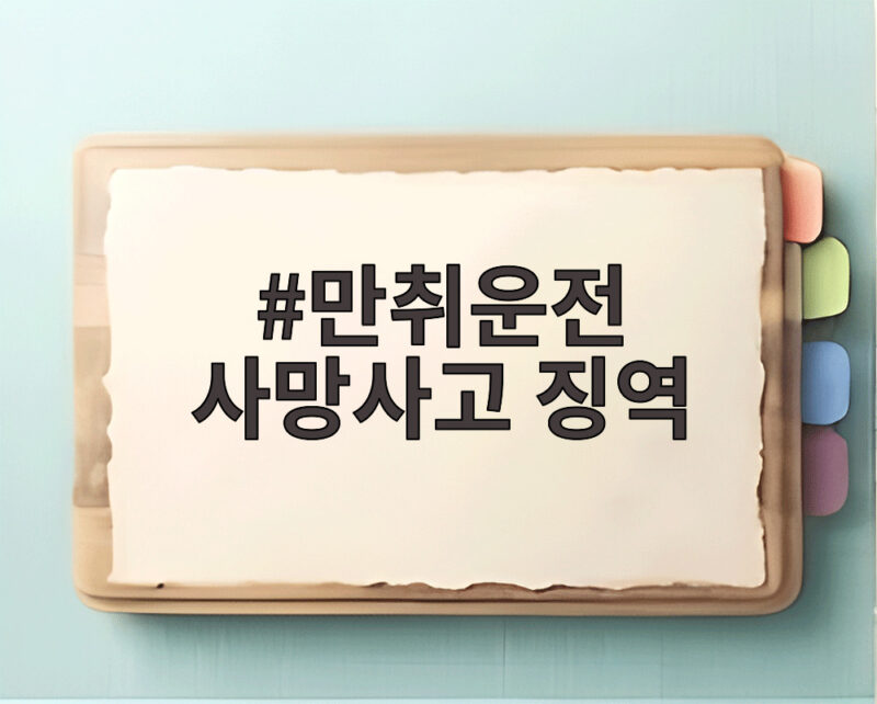만취운전 사망사고 징역