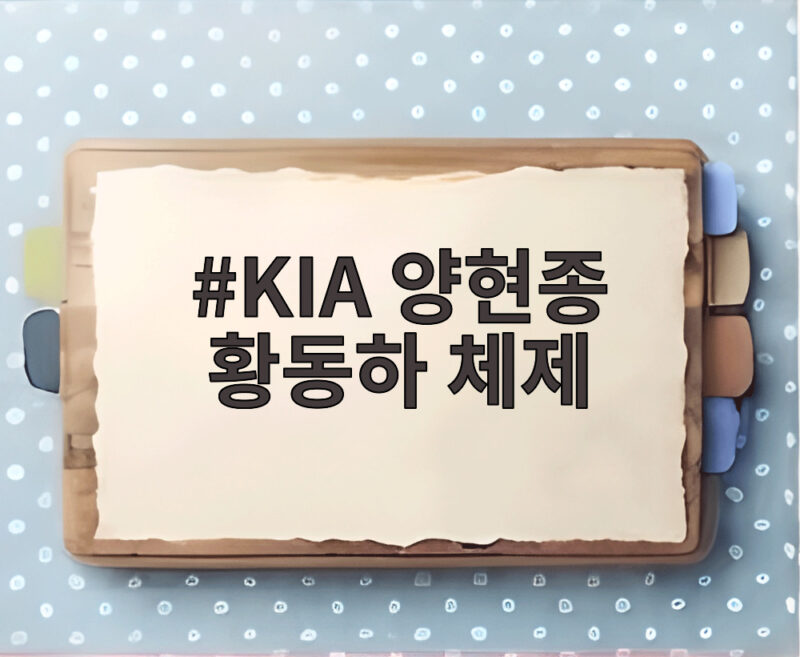 KIA 양현종 황동하 체제