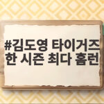 김도영 타이거즈 한 시즌 최다 홈런 신기록 41호 달성 김도영 타이거즈 한 시즌 최다 홈런
