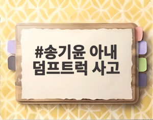 송기윤 아내 덤프트럭 사고