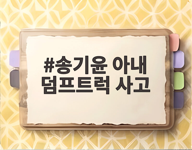 송기윤 아내 덤프트럭 사고 후유증 우울증 공황장애 극복 이야기 1 송기윤 아내 덤프트럭 사고