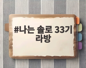 나는 솔로 33기 라방