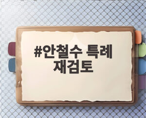 안철수 특례 재검토