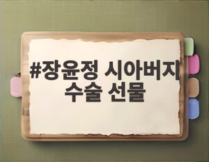 장윤정 시아버지 수술 선물
