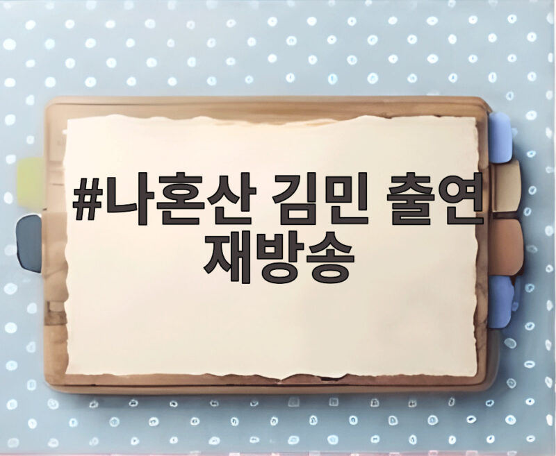 나혼산 김민 출연 재방송