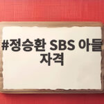정승환 SBS 아들 자격