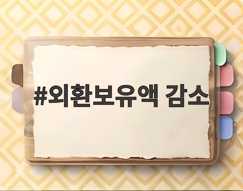 외환보유액 감소가 뜻하는 것 9월 17억 달러 줄어든 이유 1 외환보유액 감소