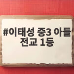 이태성 중3 아들 전교 1등