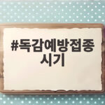 독감예방접종 시기 놓치지 말아야 하는 이유와 연령별 접종 일정 독감예방접종 시기