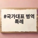 국가대표 병역 특례 53년 만에 전면 손질되나 국가대표 병역 특례