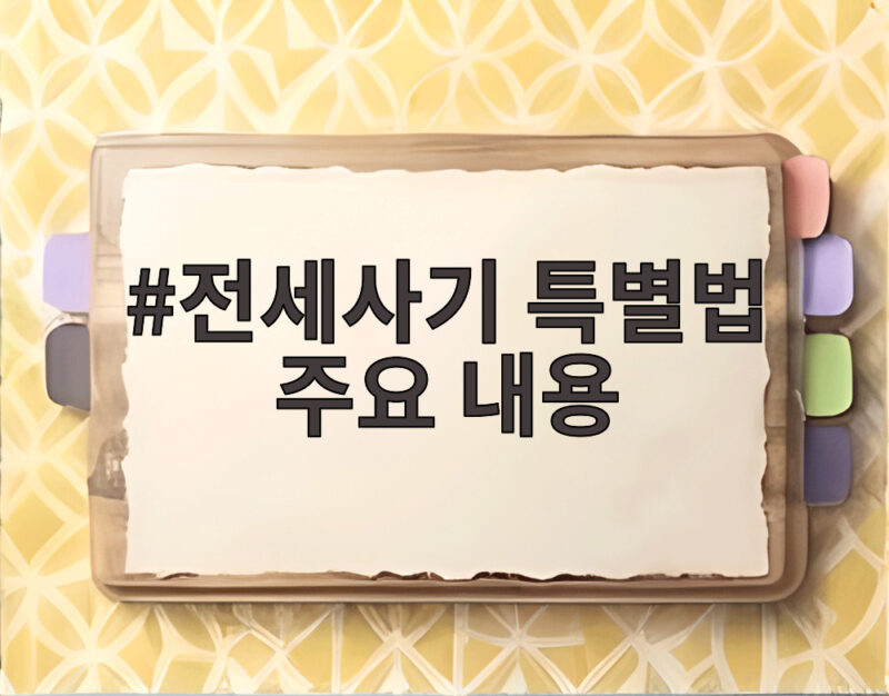 전세사기 특별법 주요 내용과 피해자 인정 절차를 알아보세요 1 전세사기 특별법 주요 내용