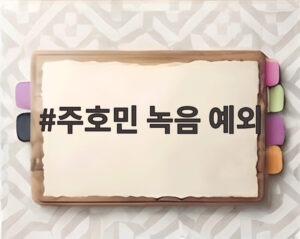 주호민 녹음 예외