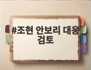 조현 안보리 대응 검토