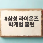 삼성 라이온즈 박계범 홈런 KIA 상대 결승타로 2연패 탈출 삼성 라이온즈 박계범 홈런