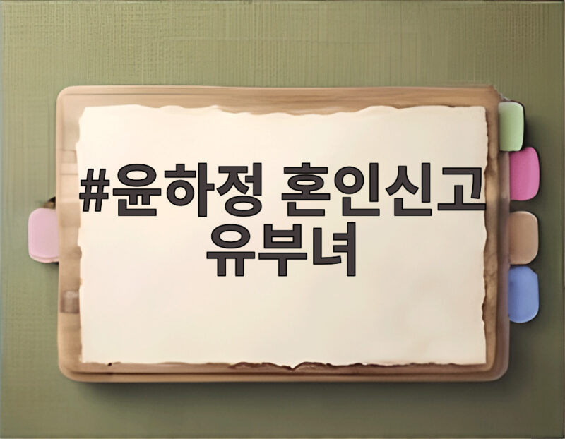 윤하정 혼인신고 유부녀 결혼식 앞두고 법적 부부 된 사연 1 윤하정 혼인신고 유부녀